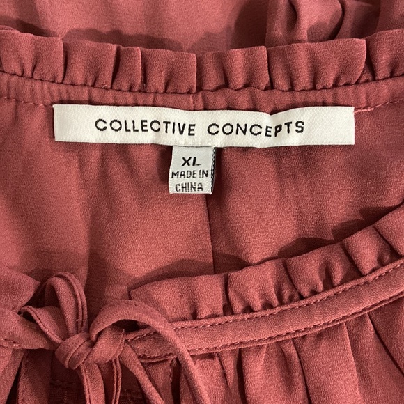 Collective Concepts Long Sleeve Ruffle Midi Dress - Picture 4 of 5